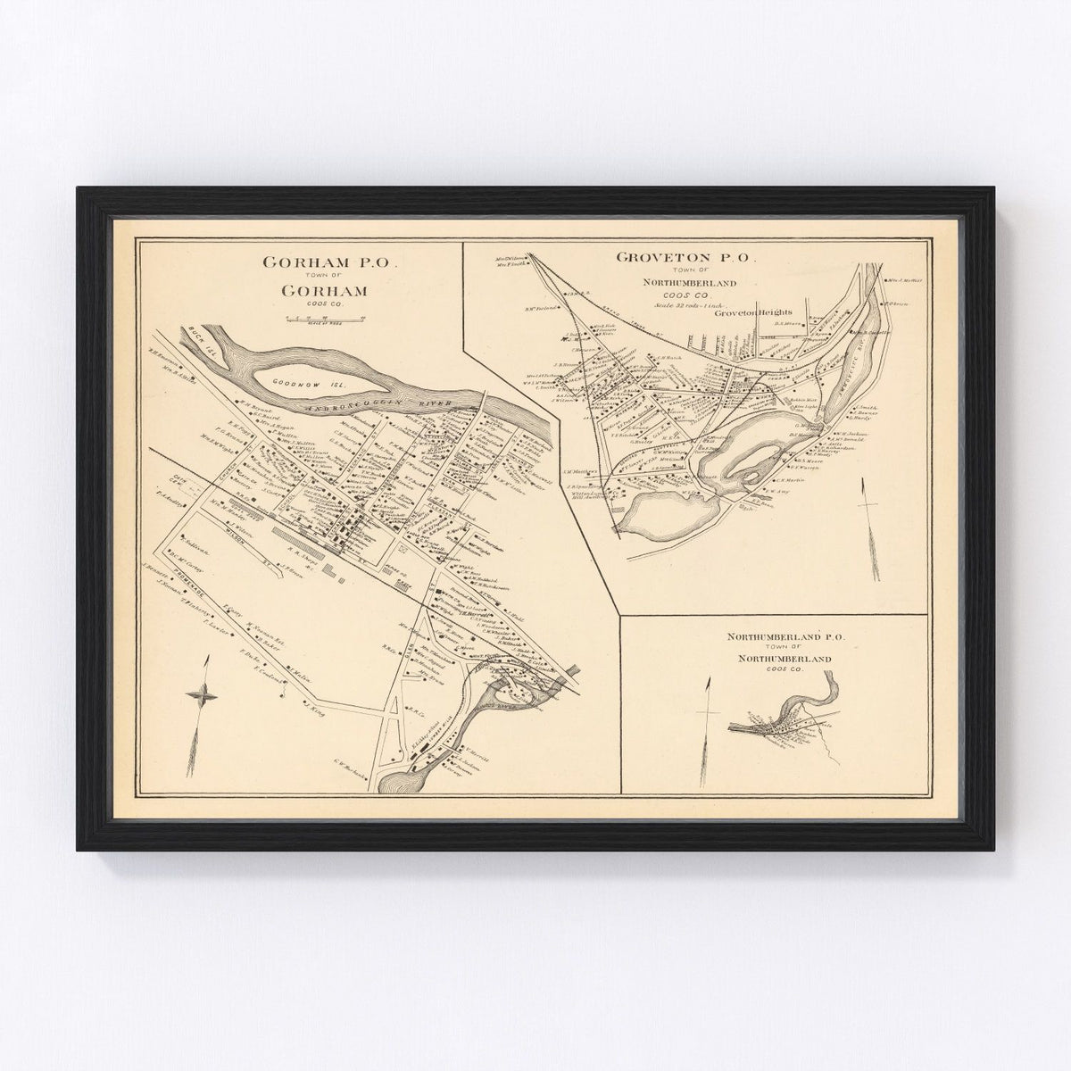 Gorham Vintage Map 1892