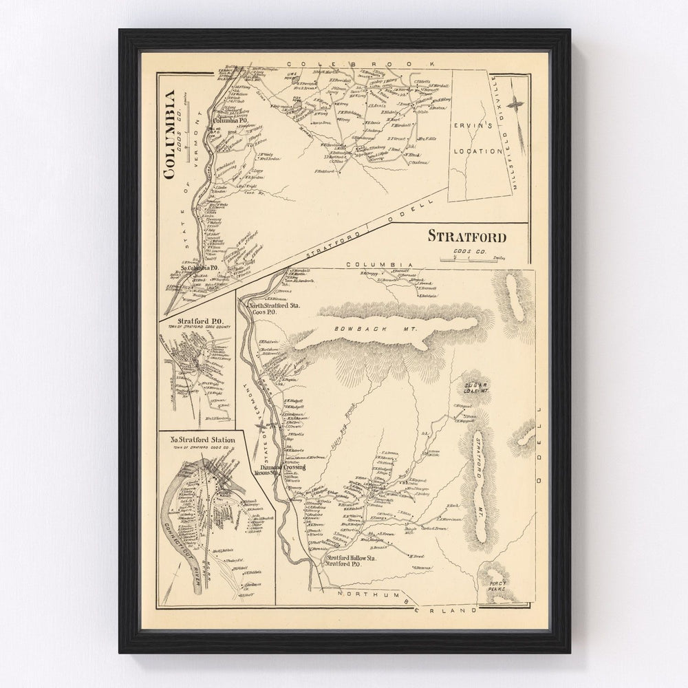 Columbia Vintage Map 1892