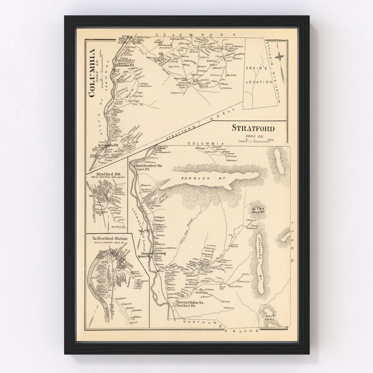 Columbia Vintage Map 1892