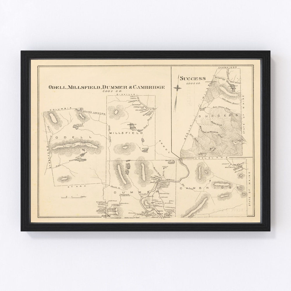 Millsfield Vintage Map 1892