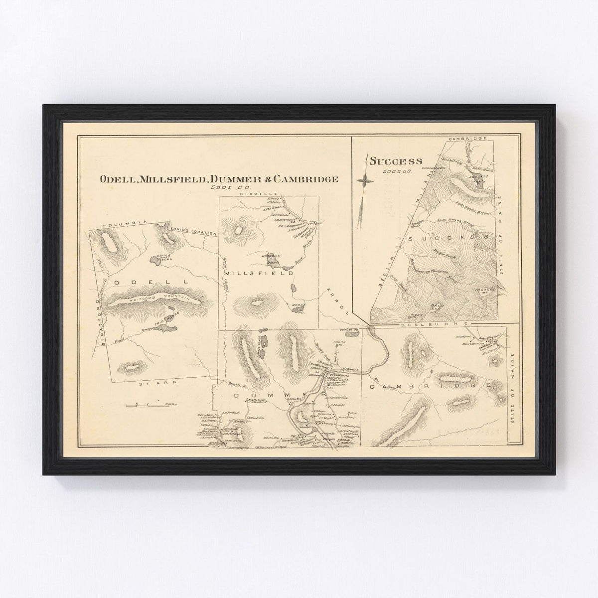 Millsfield Vintage Map 1892