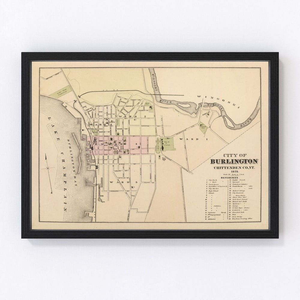 Burlington Vintage Map 1873