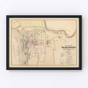 Burlington Vintage Map 1873