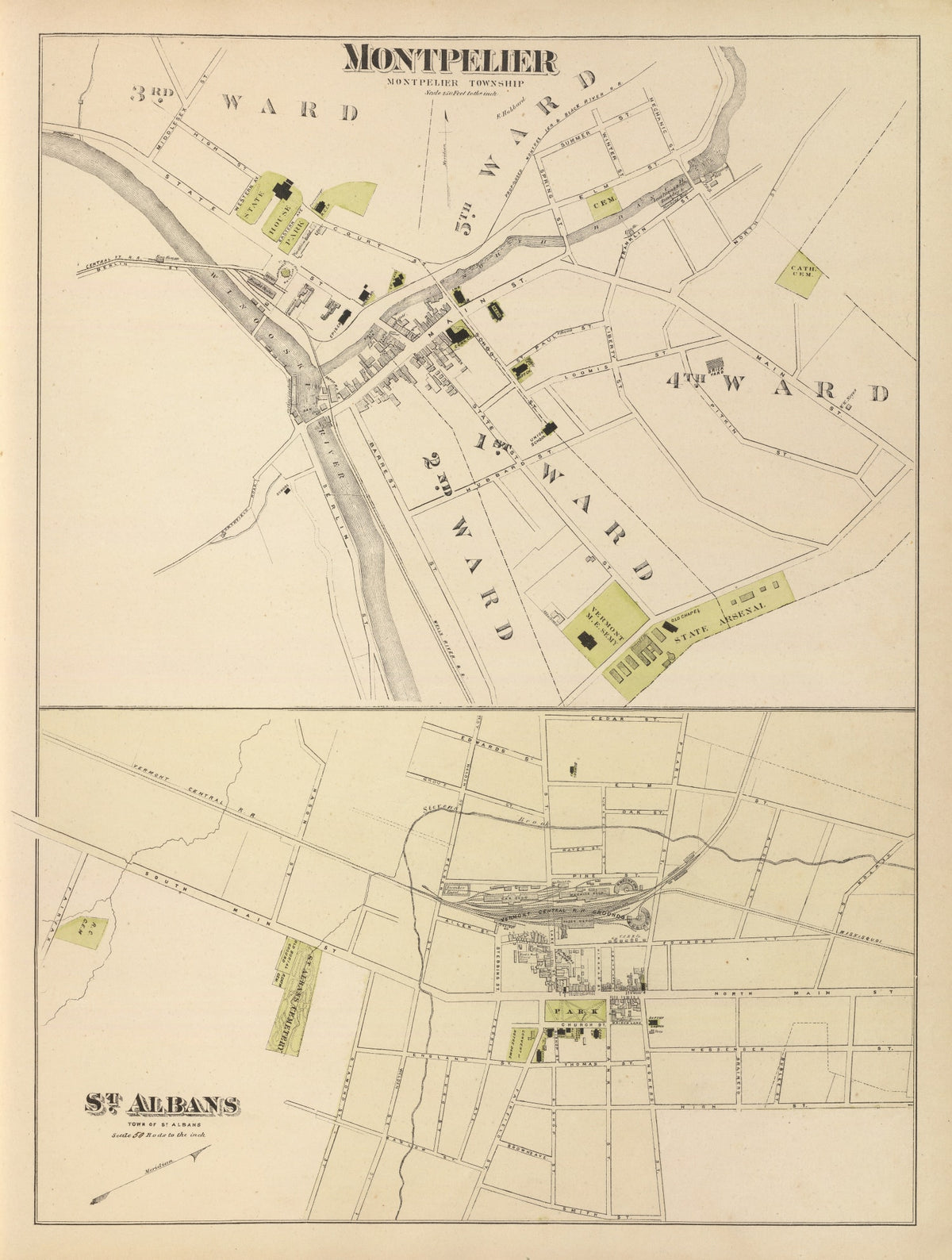 Preview of Vintage Map of Montpelier, Vermont 1876