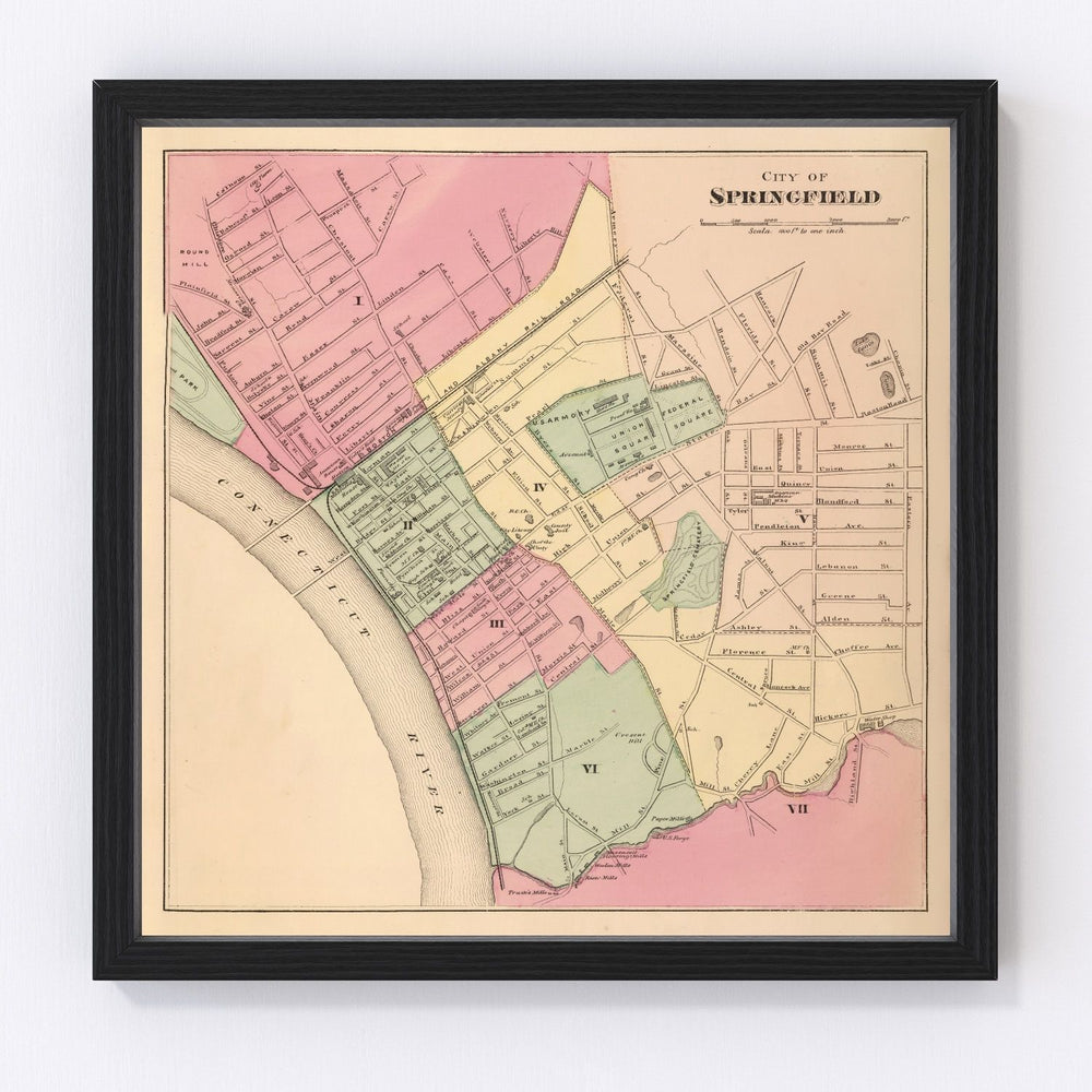 Springfield Vintage Map 1871