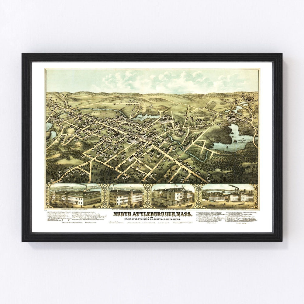 North Attleborough Vintage Map 1878