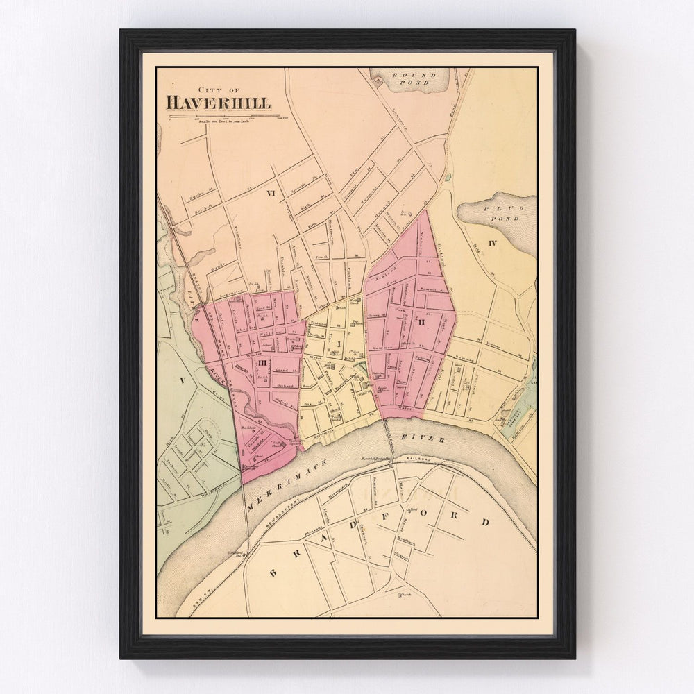 Haverhill Vintage Map 1871