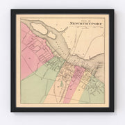 Newburyport Vintage Map 1871