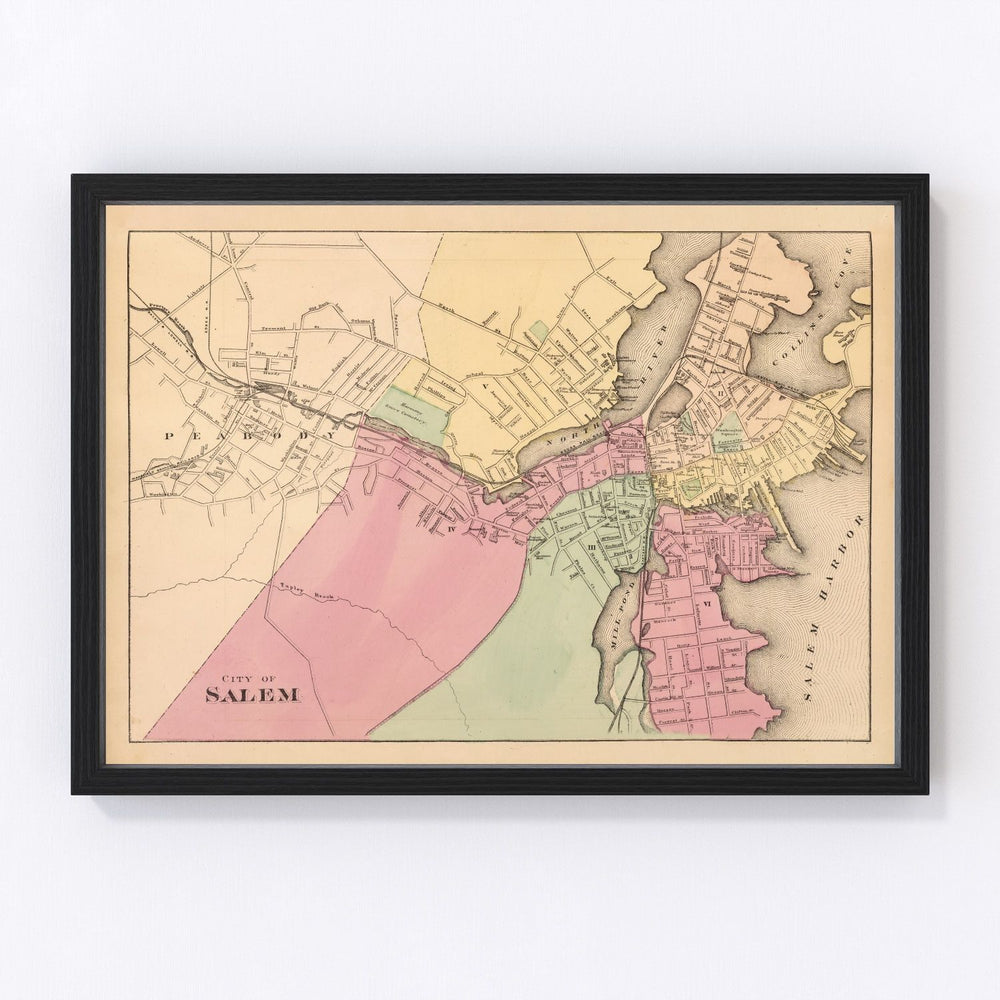 Salem Vintage Map 1871
