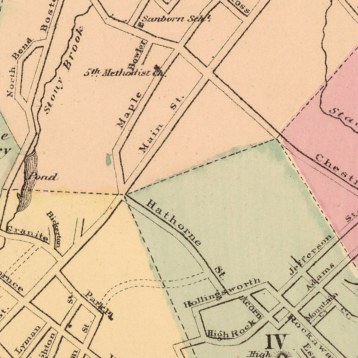 Restored historic details from the 1871 city map of Lynn, Massachusetts