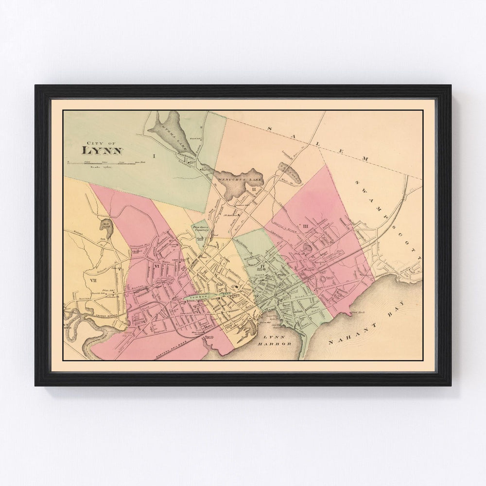 Lynn Vintage Map 1871