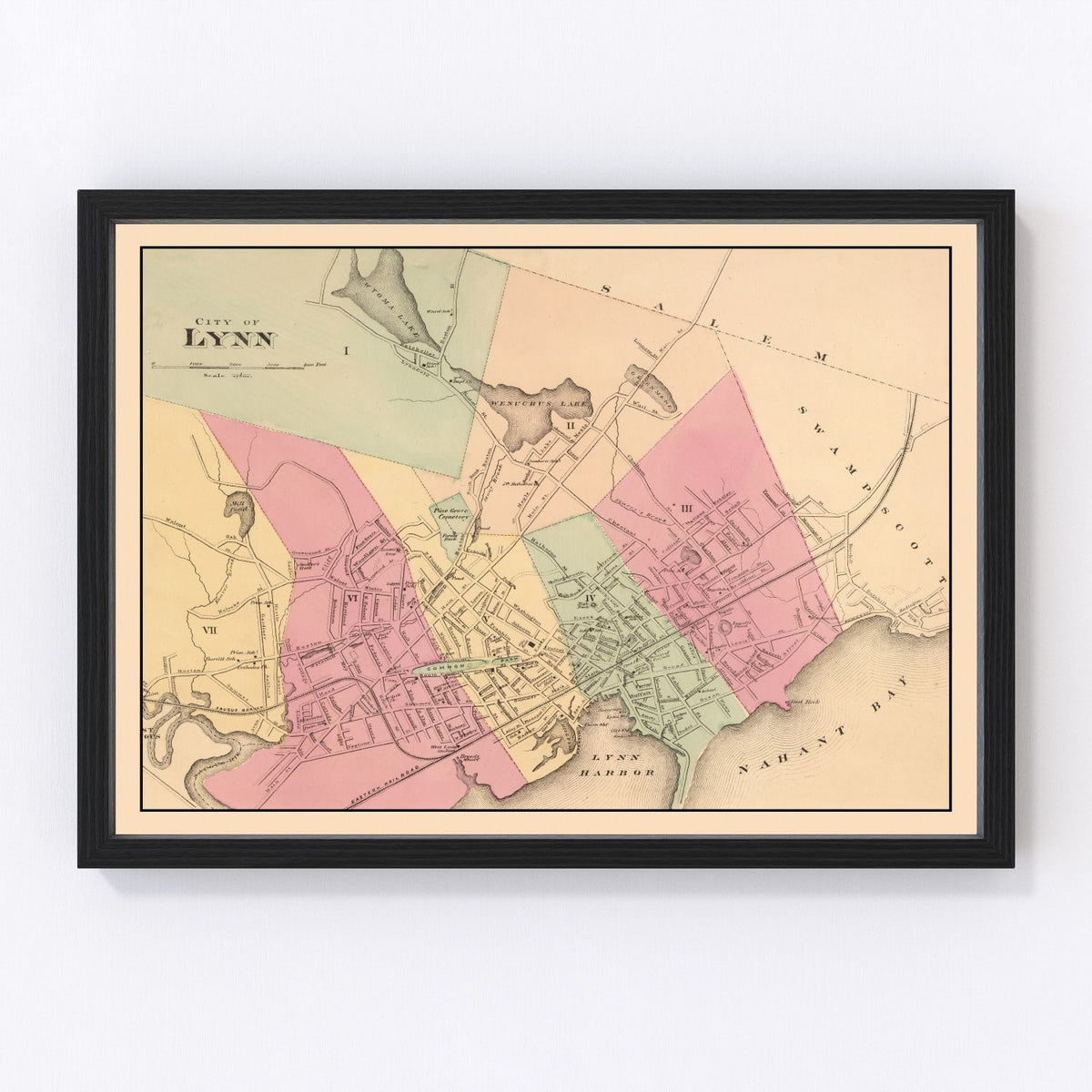 Lynn Vintage Map 1871