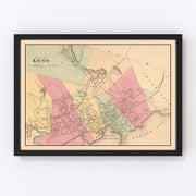 Lynn Vintage Map 1871