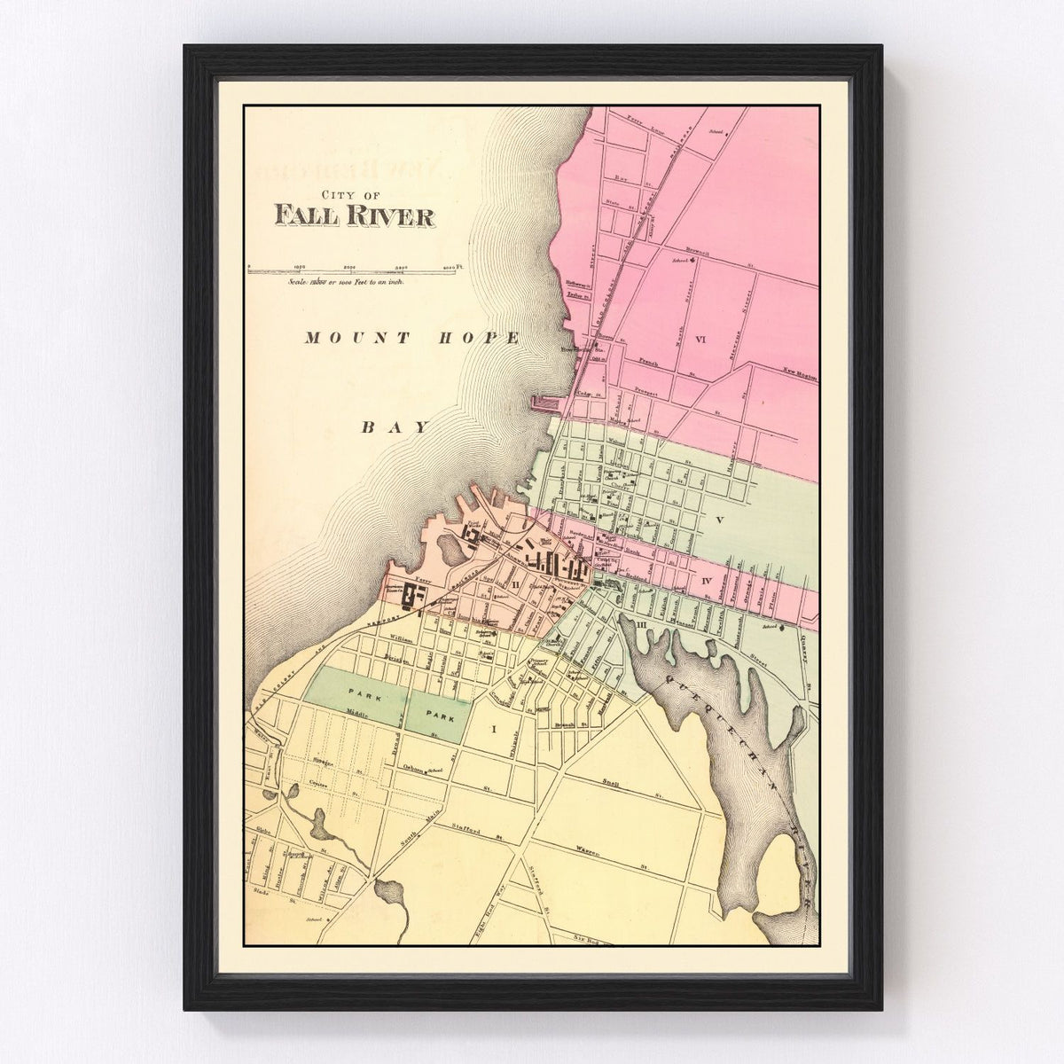 Fall River Vintage Map 1871