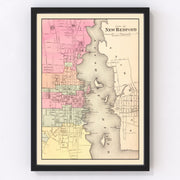 New Bedford Vintage Map 1871