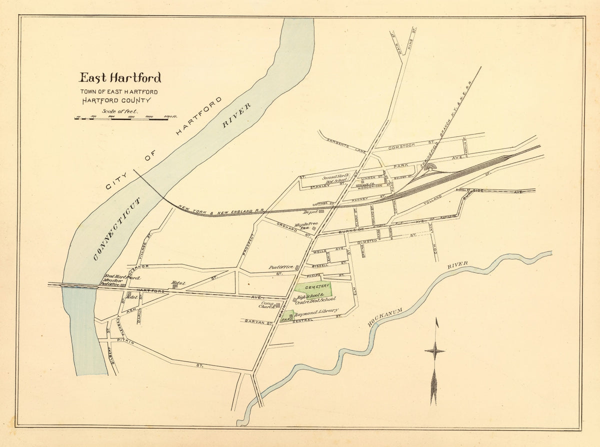 Preview of Vintage Map of East Hartford, Connecticut 1893
