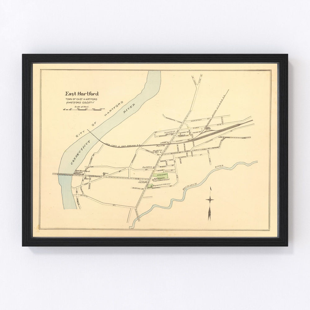 East Hartford Vintage Map 1893