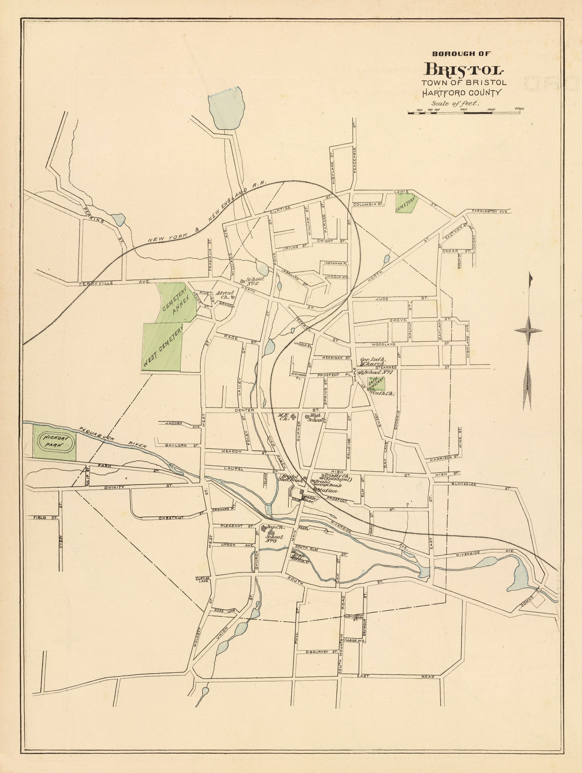 Preview of Vintage Map of Bristol, Connecticut 1893