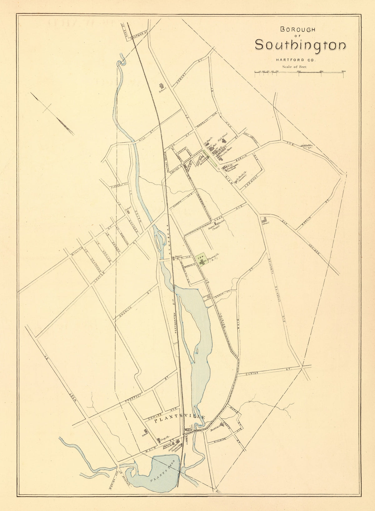 Preview of Vintage Map of Southington, Connecticut 1893