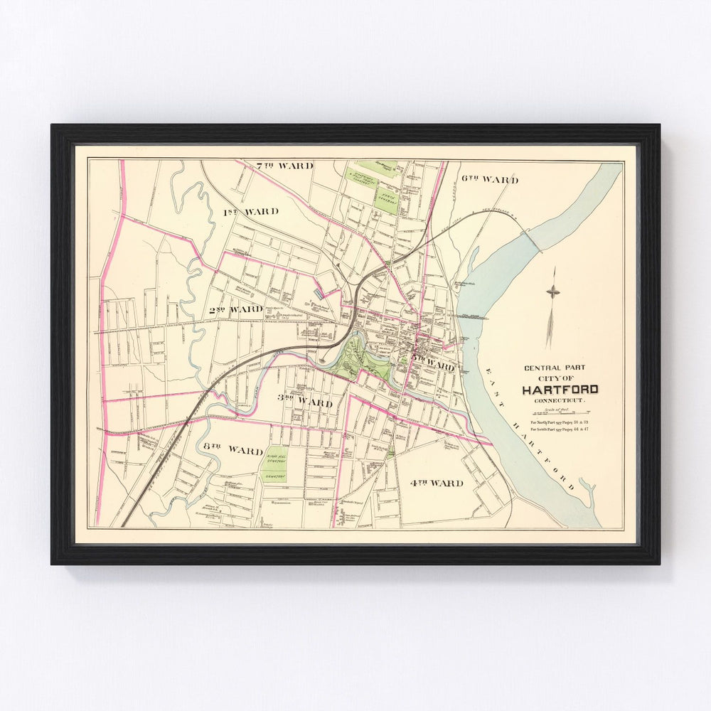 Hartford Vintage Map 1893