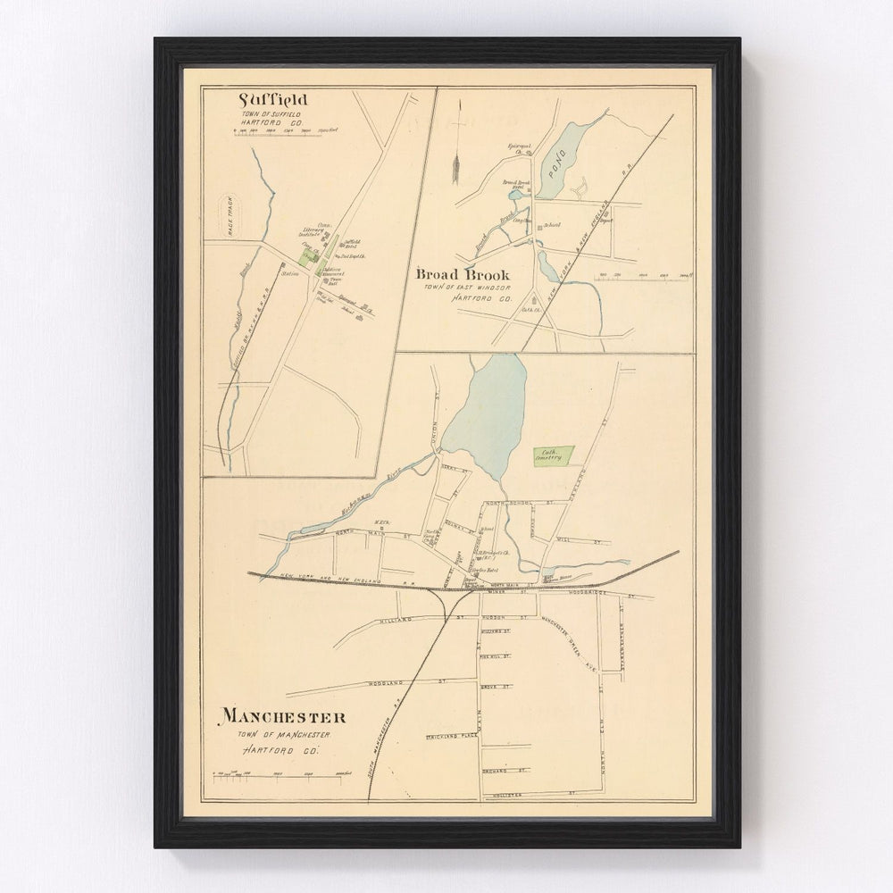 Manchester Vintage Map 1893