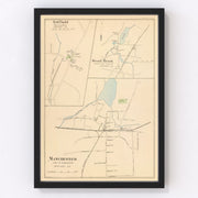 Manchester Vintage Map 1893