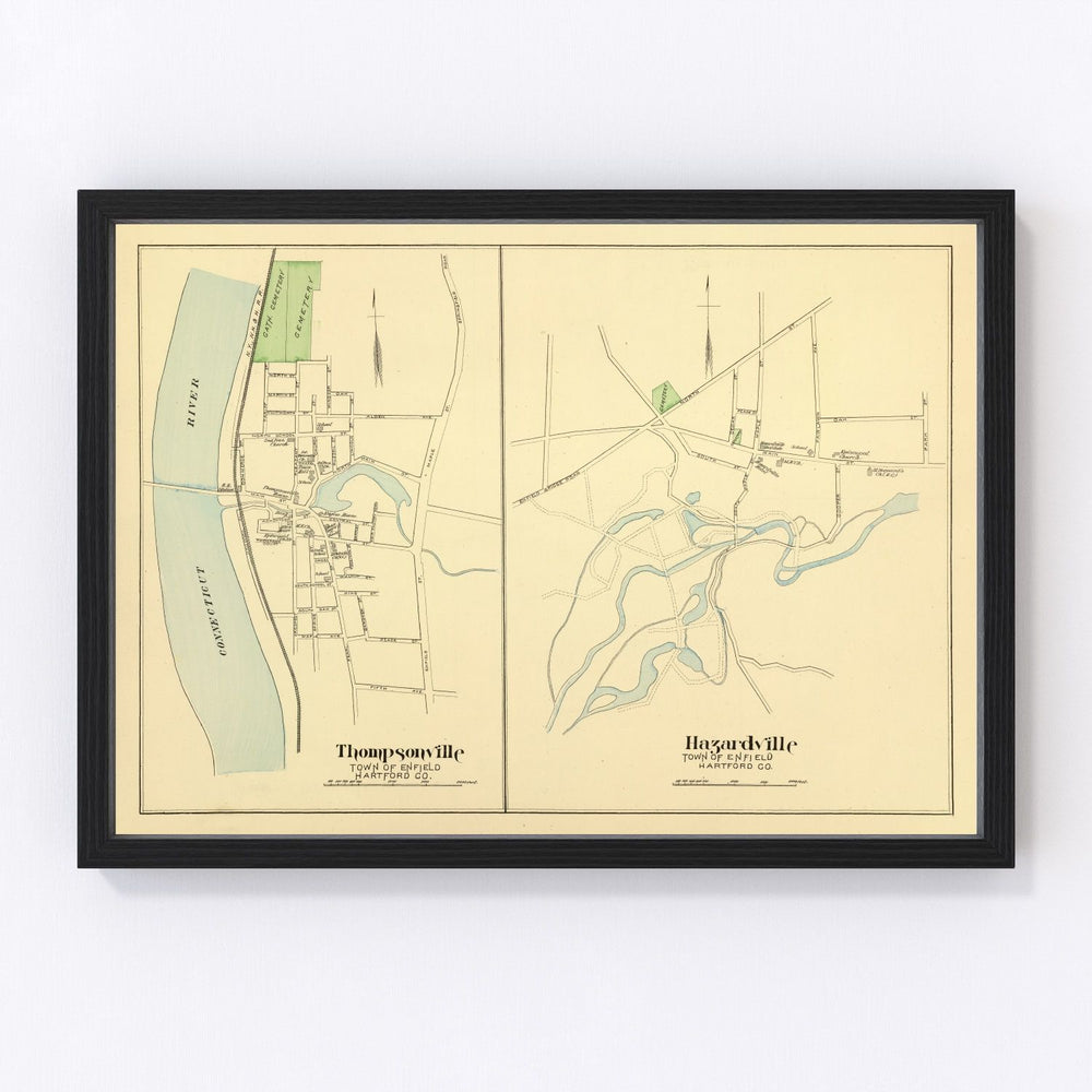 Hazardville Vintage Map 1893