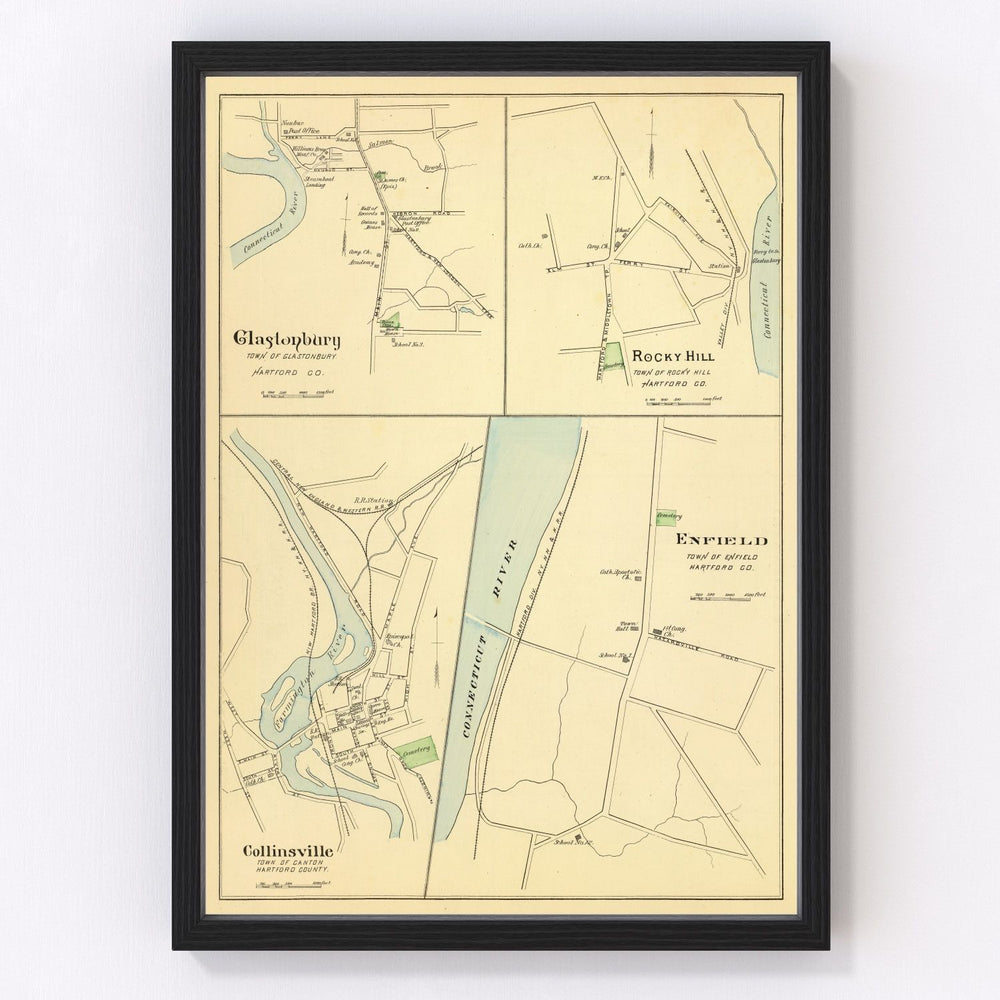 Collinsville Vintage Map 1893