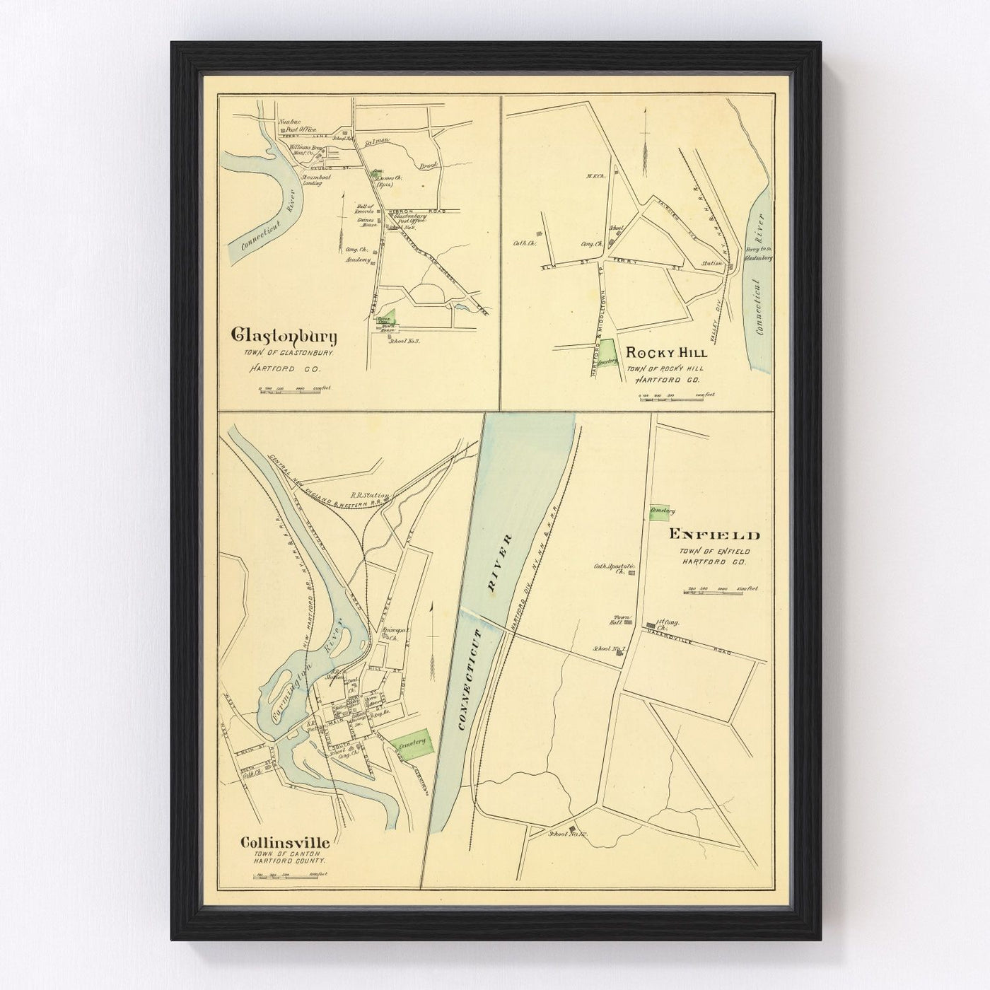 Collinsville Vintage Map 1893