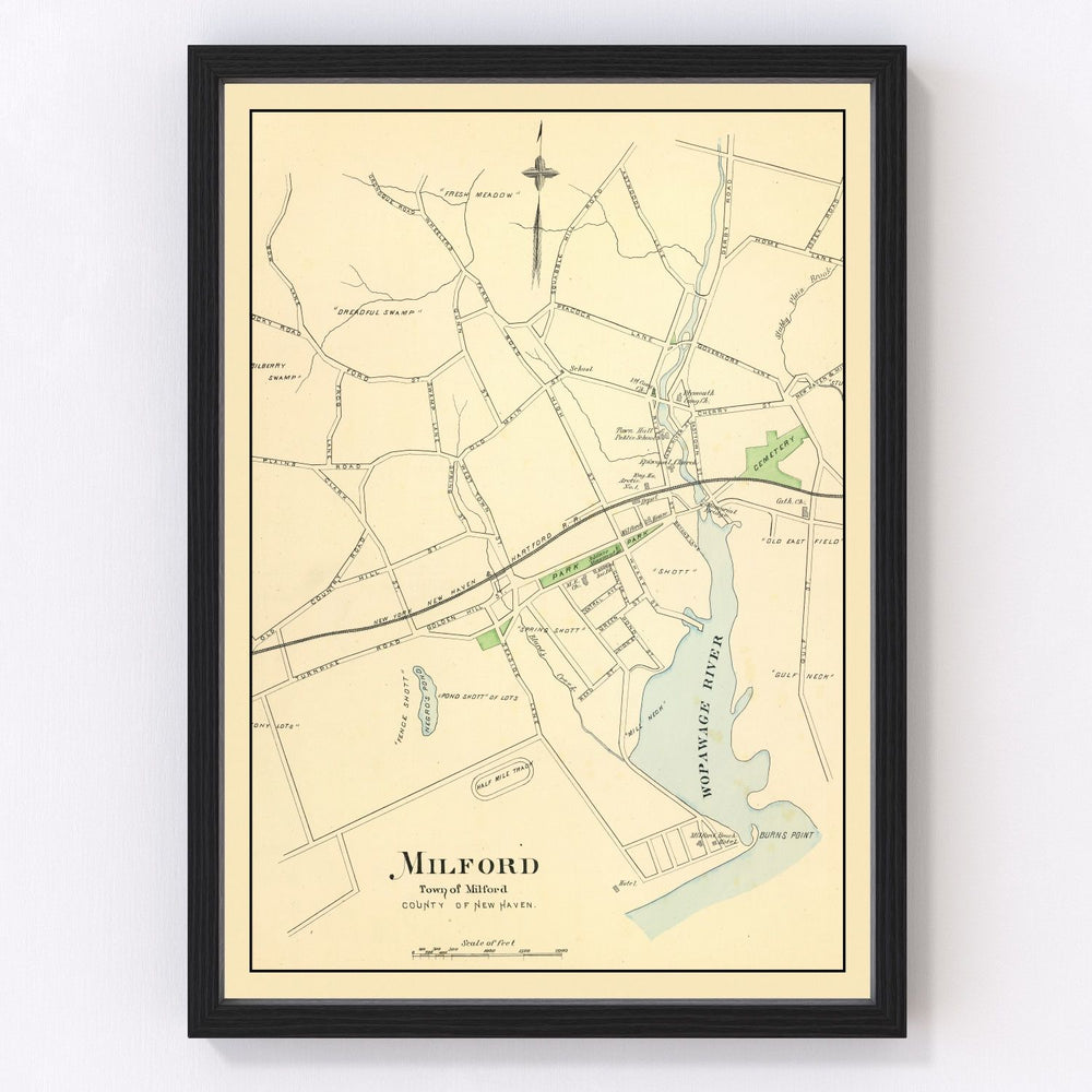Milford Vintage Map 1893