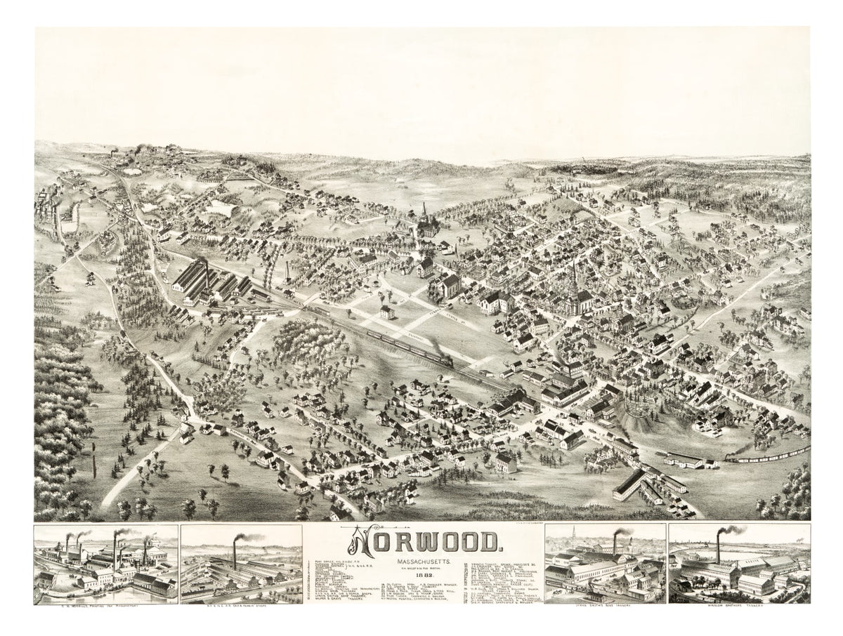 Preview of Vintage Map of Norwood, Massachusetts 1882