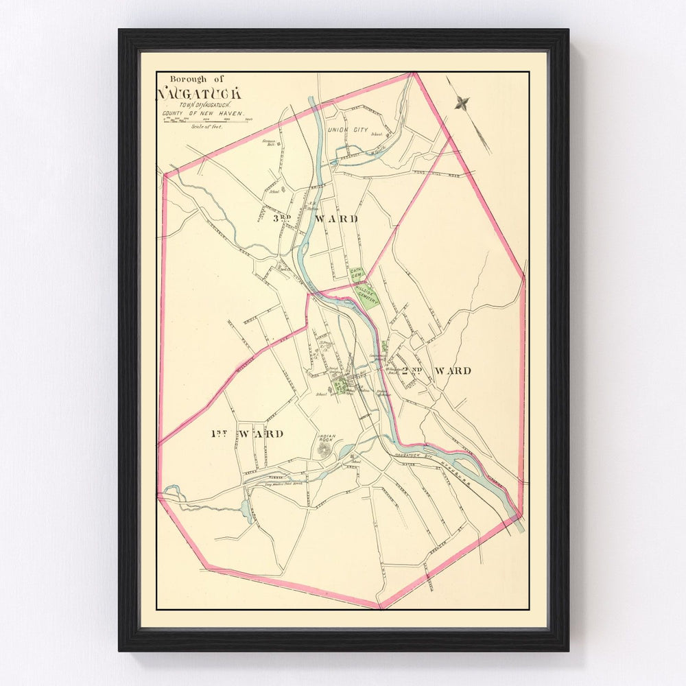 Naugatuck Vintage Map 1893