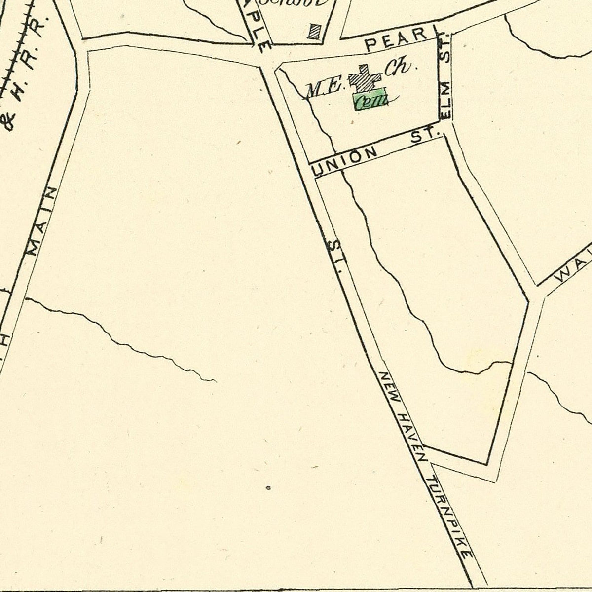 Restored historic details from the 1893 city map of Madison, Connecticut