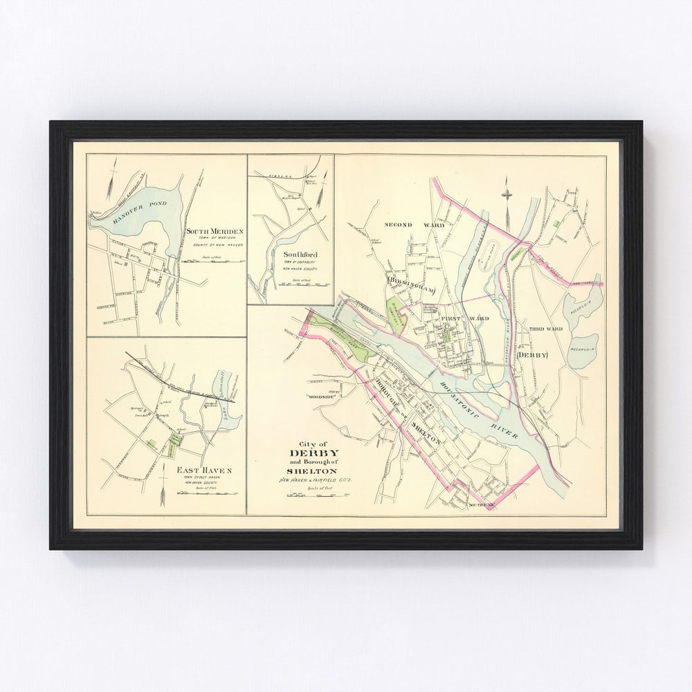 Derby Vintage Map 1893