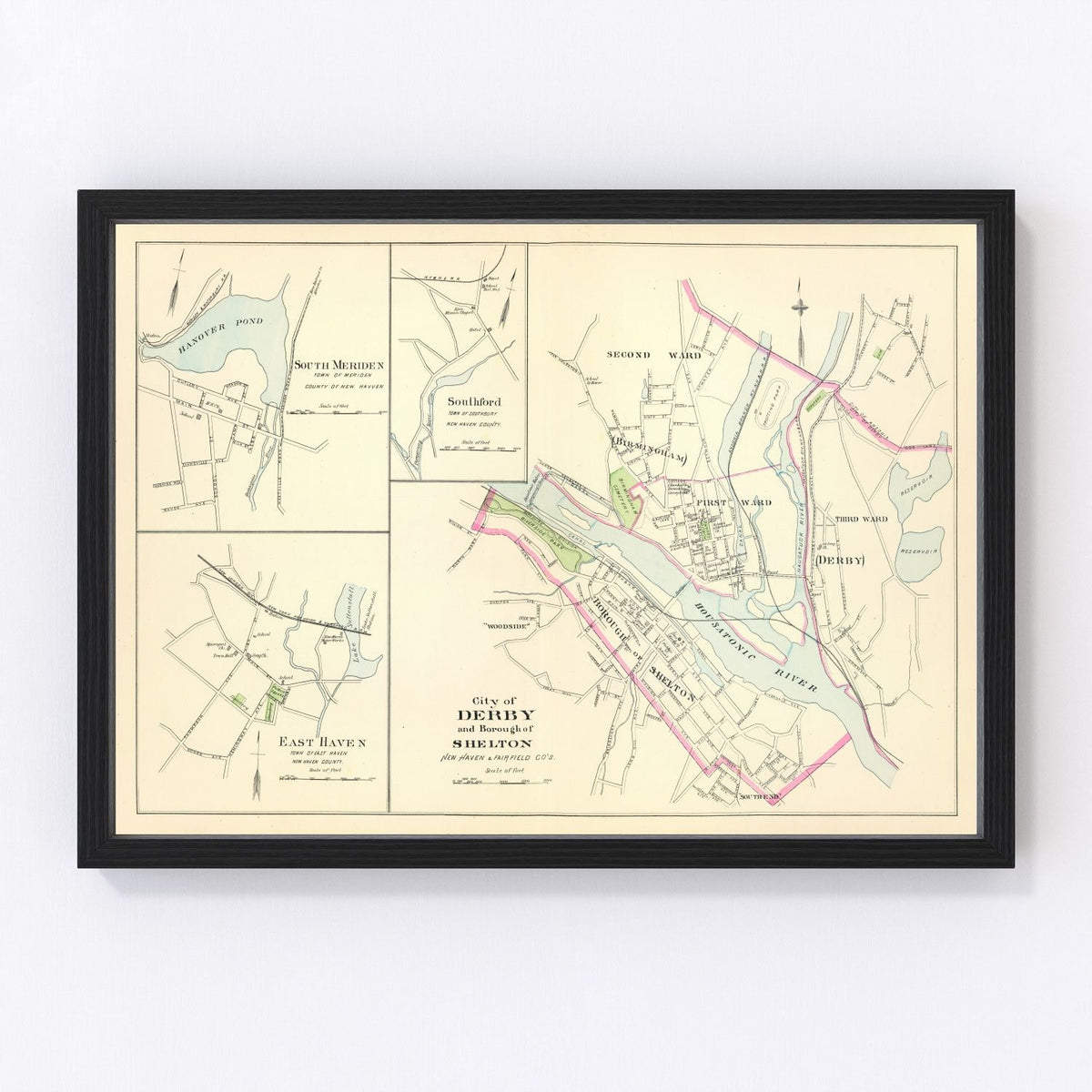 Derby Vintage Map 1893