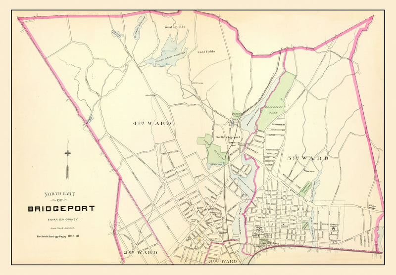 Size comparison using Vintage Map of Bridgeport, Connecticut 1893