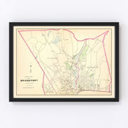 Bridgeport Vintage Map 1893
