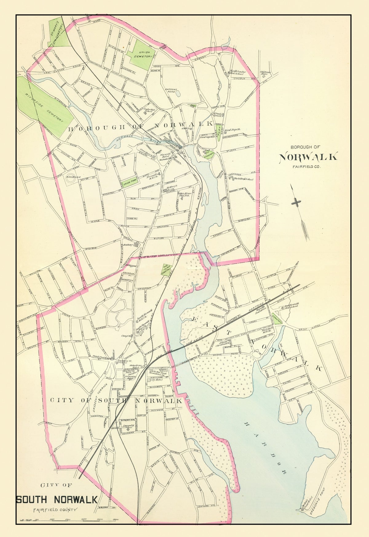 Preview of Vintage Map of Norwalk, Connecticut 1893
