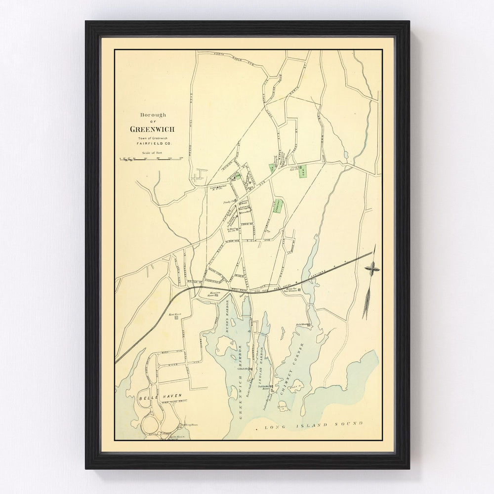 Greenwich Vintage Map 1893