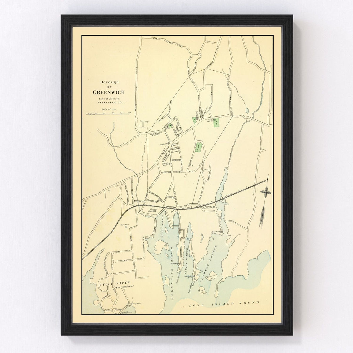 Greenwich Vintage Map 1893