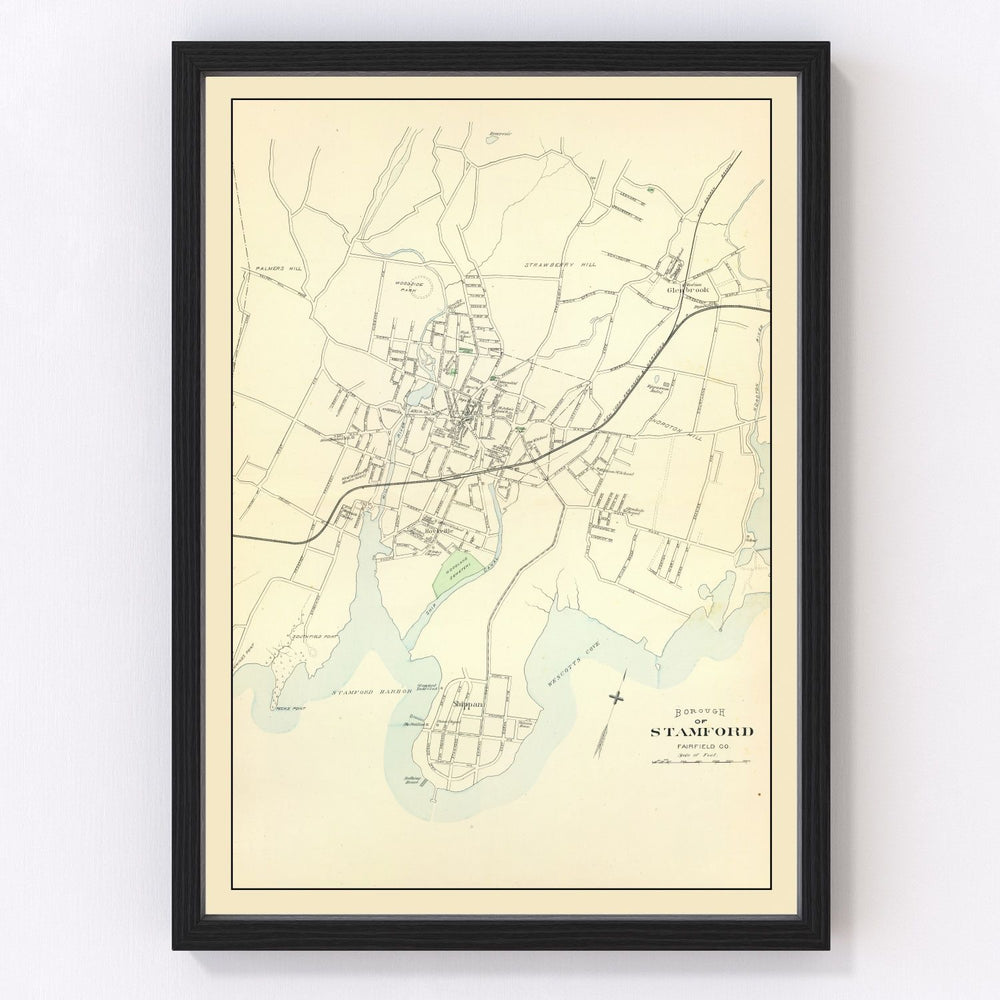 Stamford Vintage Map 1893