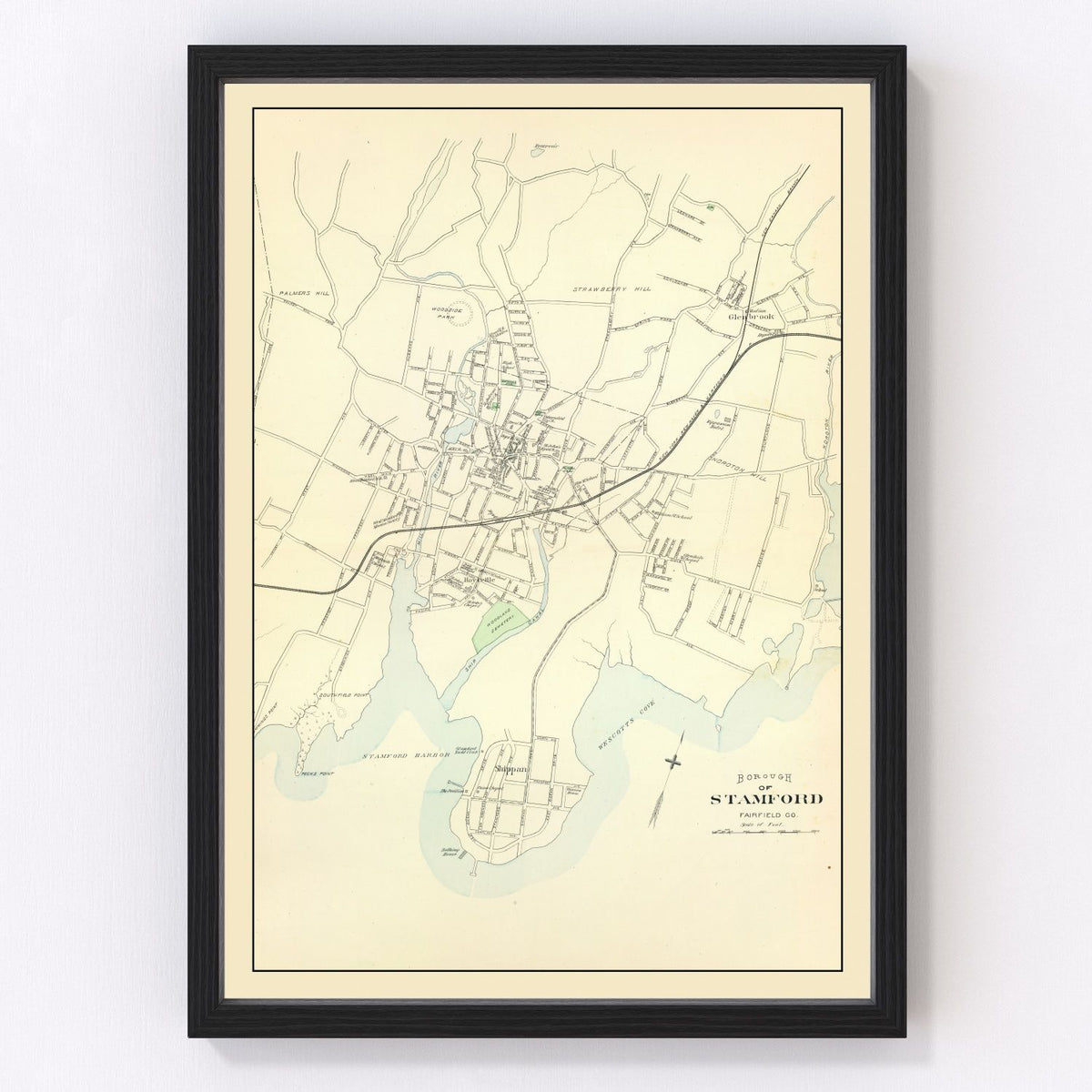 Stamford Vintage Map 1893