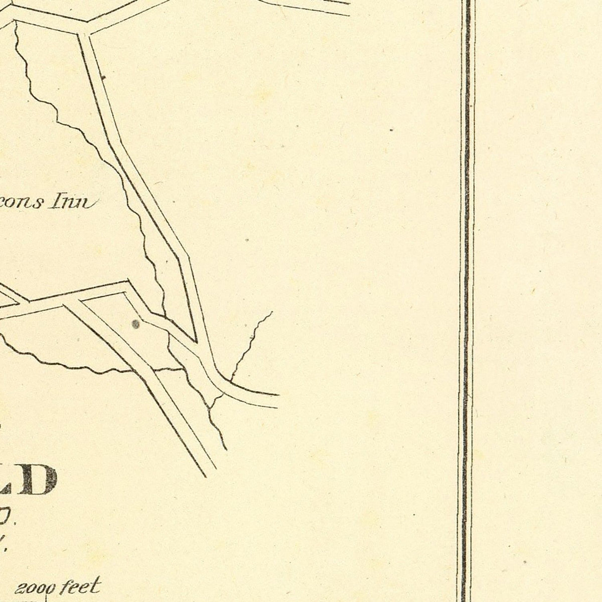 Restored historic details from the 1893 city map of Newtown, Connecticut
