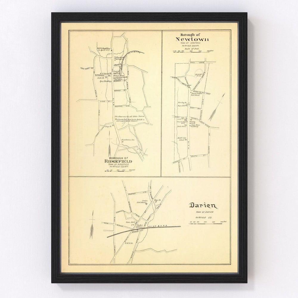 Newtown Vintage Map 1893