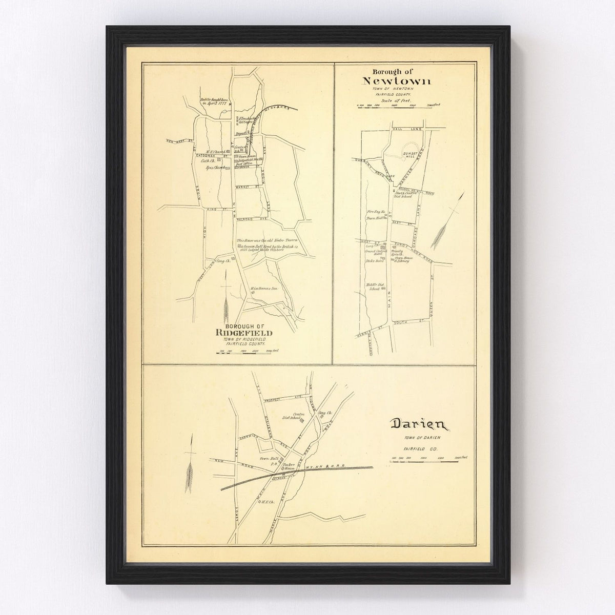 Newtown Vintage Map 1893