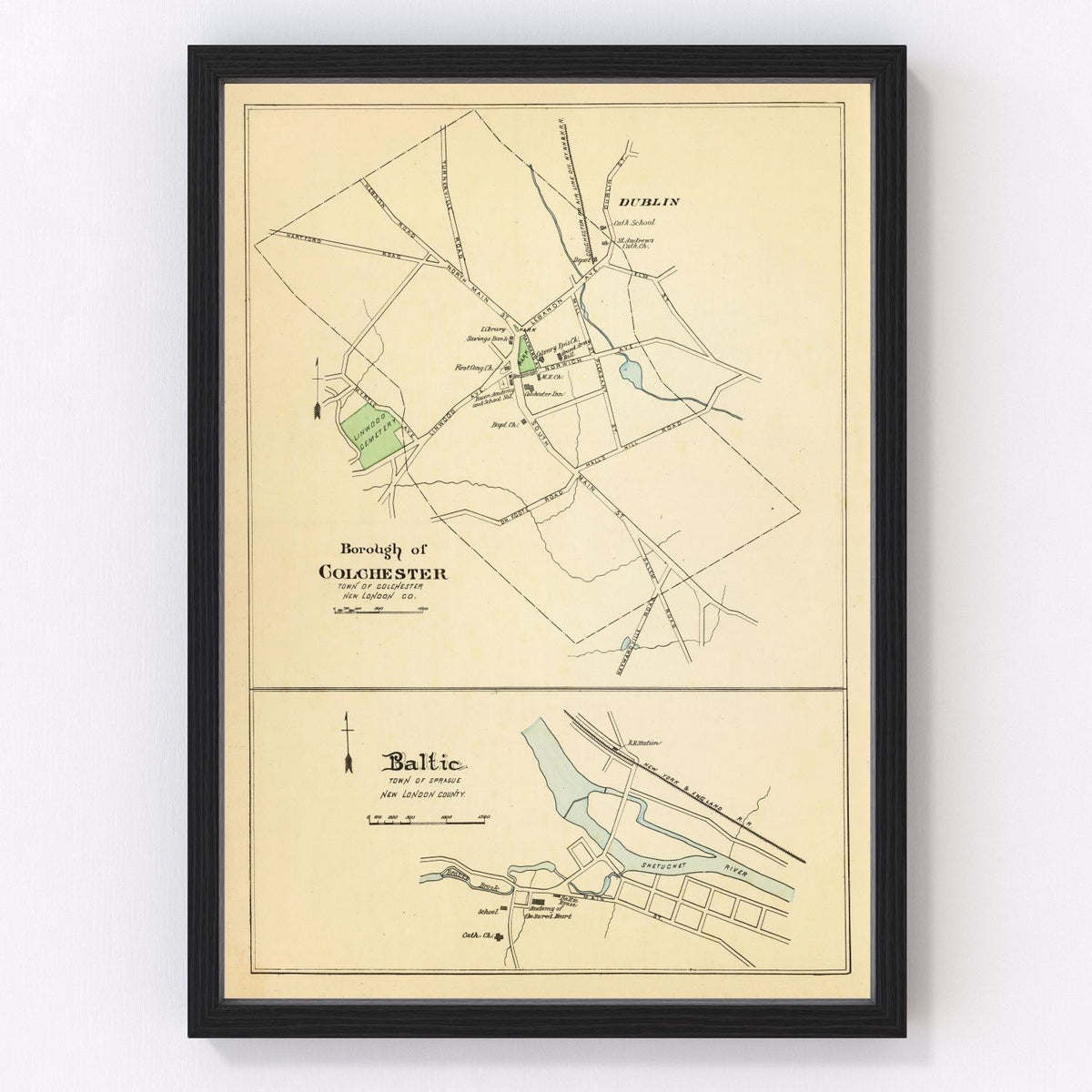 Baltic Vintage Map 1893