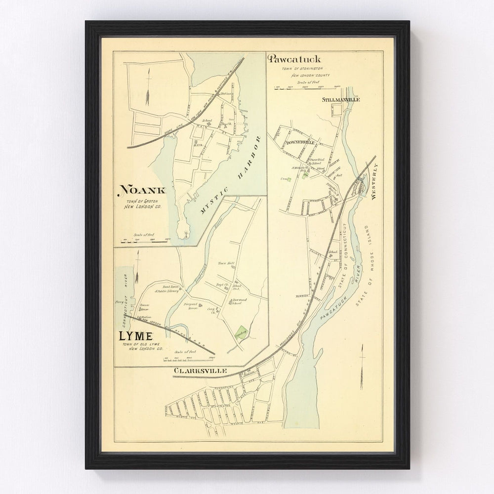 Noank Vintage Map 1893