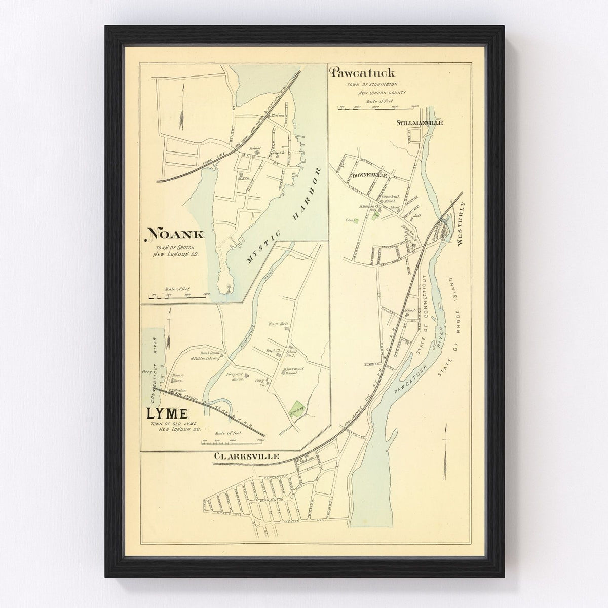 Noank Vintage Map 1893