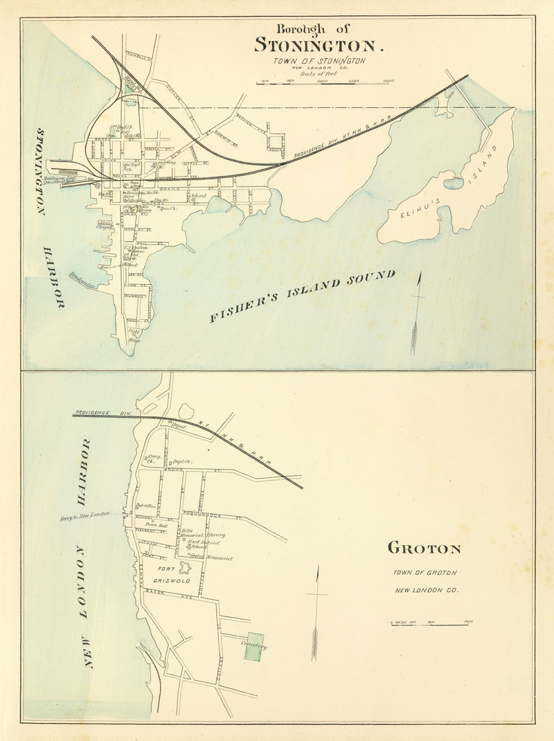Size comparison using Vintage Map of Groton, Connecticut 1893