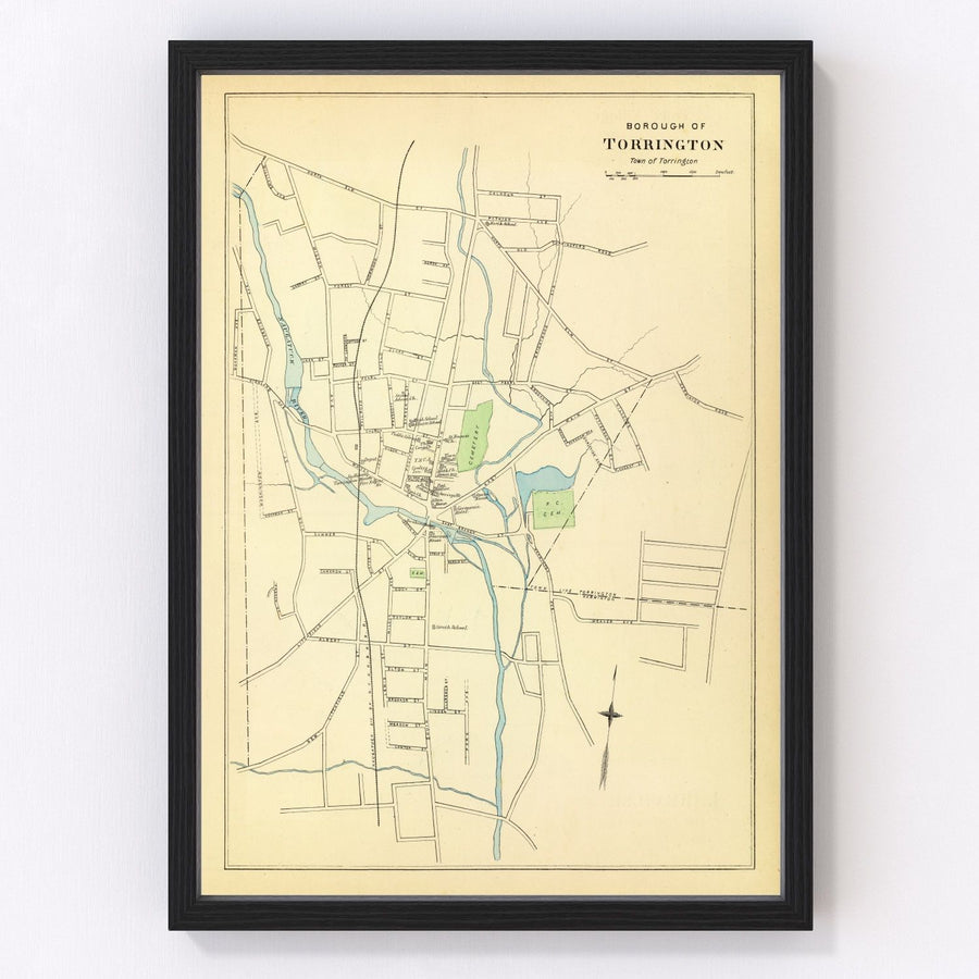 Torrington Vintage Map 1893